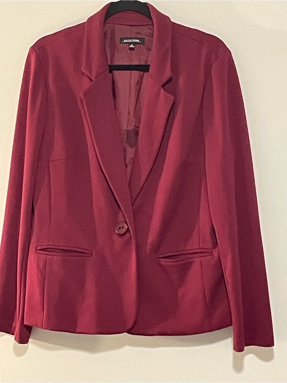 Aritzia Wine-Red Single-Button Tailored Blazer
